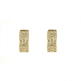 18k Yellow Gold Diamond Set Hoop Earrings 1.60ct